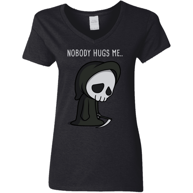 T-Shirts Black / S Nobody Hugs Me Women's V-Neck T-Shirt