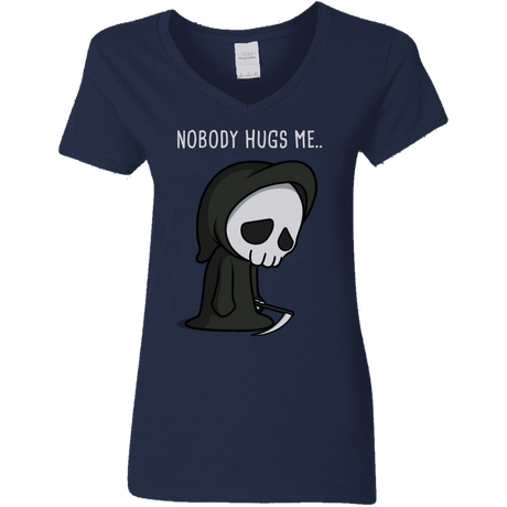 T-Shirts Navy / S Nobody Hugs Me Women's V-Neck T-Shirt