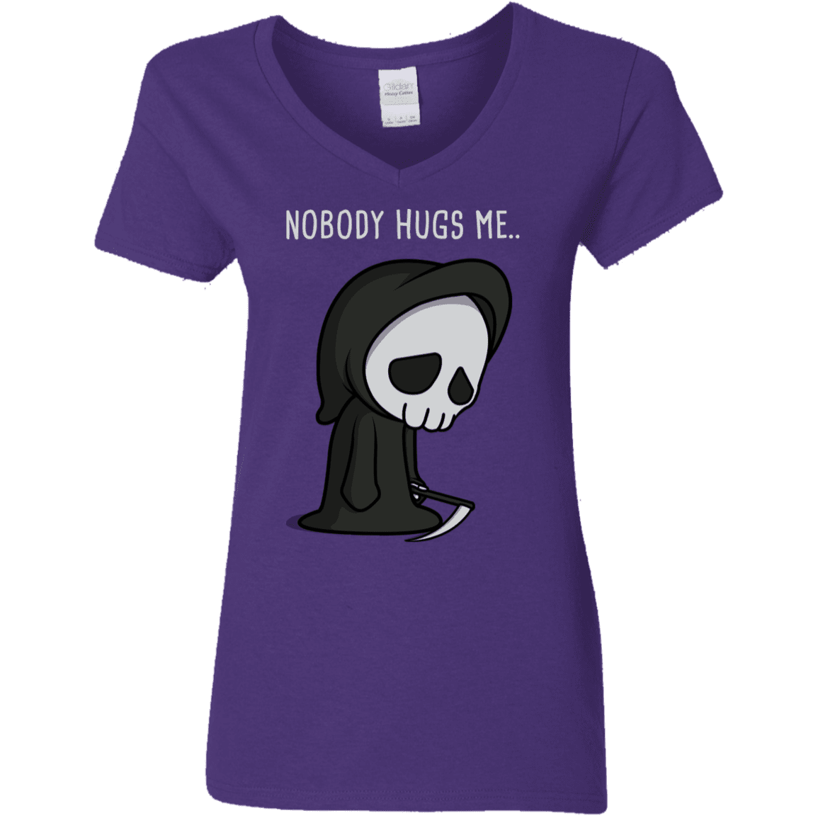 T-Shirts Purple / S Nobody Hugs Me Women's V-Neck T-Shirt