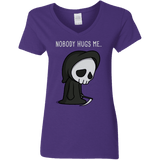 T-Shirts Purple / S Nobody Hugs Me Women's V-Neck T-Shirt