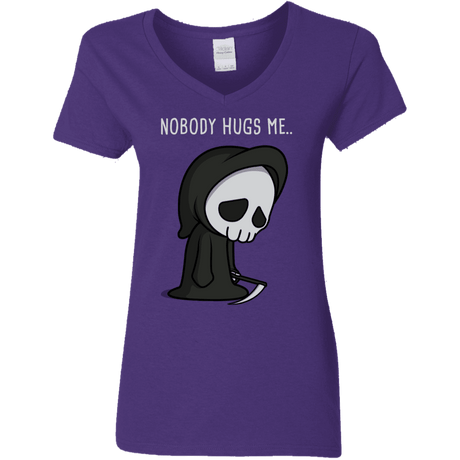 T-Shirts Purple / S Nobody Hugs Me Women's V-Neck T-Shirt