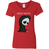 T-Shirts Red / S Nobody Hugs Me Women's V-Neck T-Shirt