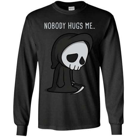 T-Shirts Black / YS Nobody Hugs Me Youth Long Sleeve T-Shirt