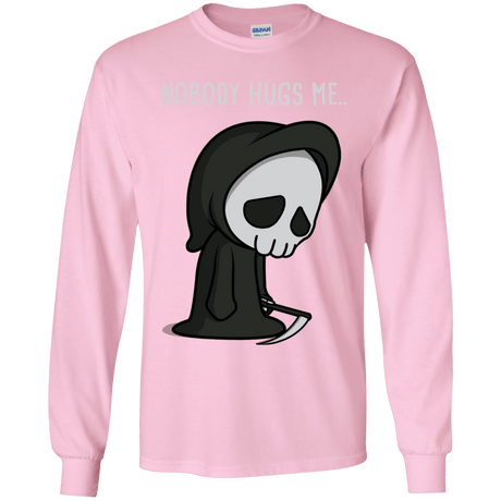T-Shirts Light Pink / YS Nobody Hugs Me Youth Long Sleeve T-Shirt