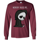 T-Shirts Maroon / YS Nobody Hugs Me Youth Long Sleeve T-Shirt