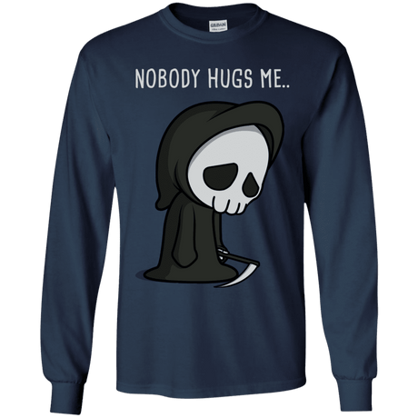 T-Shirts Navy / YS Nobody Hugs Me Youth Long Sleeve T-Shirt