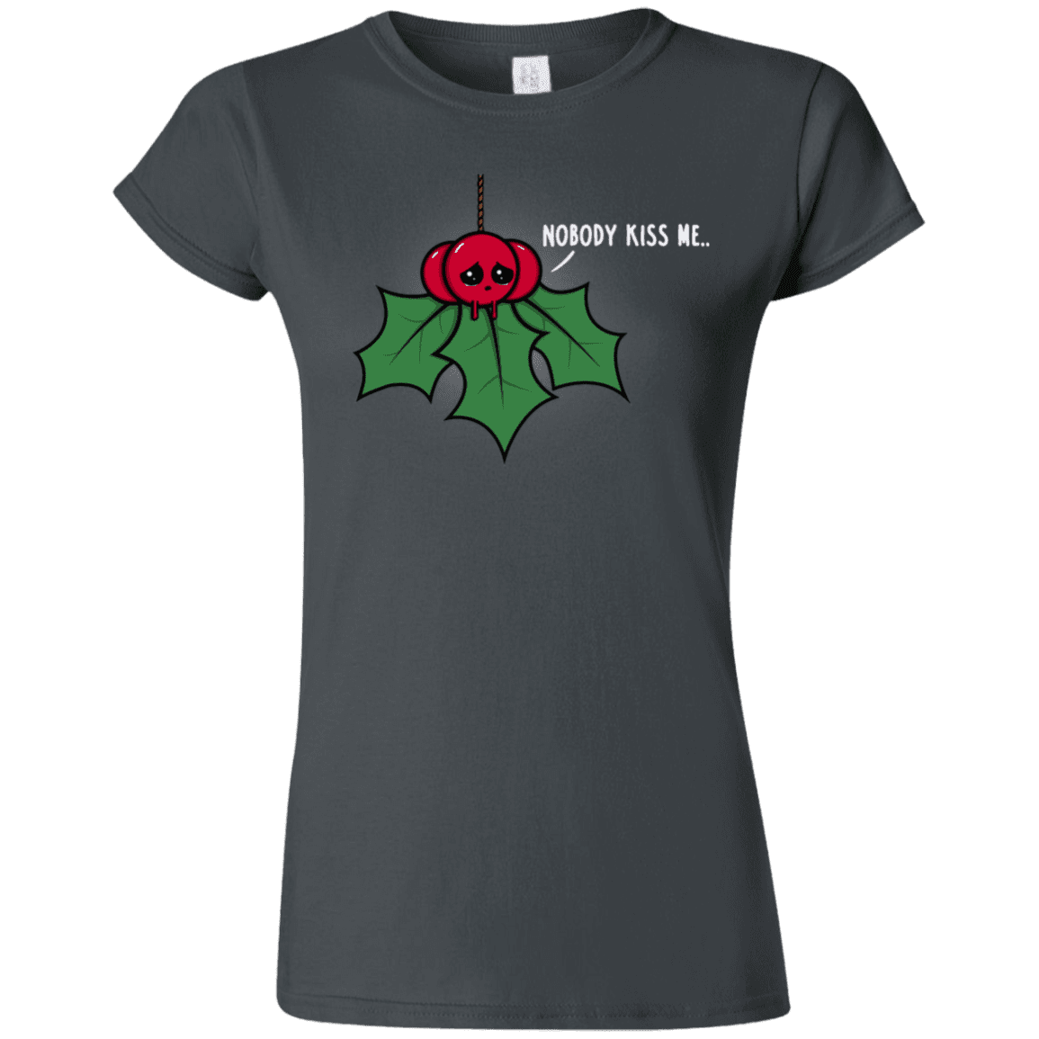 T-Shirts Charcoal / S Nobody Kiss Me Junior Slimmer-Fit T-Shirt