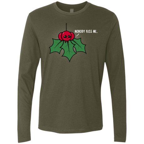 T-Shirts Military Green / S Nobody Kiss Me Men's Premium Long Sleeve
