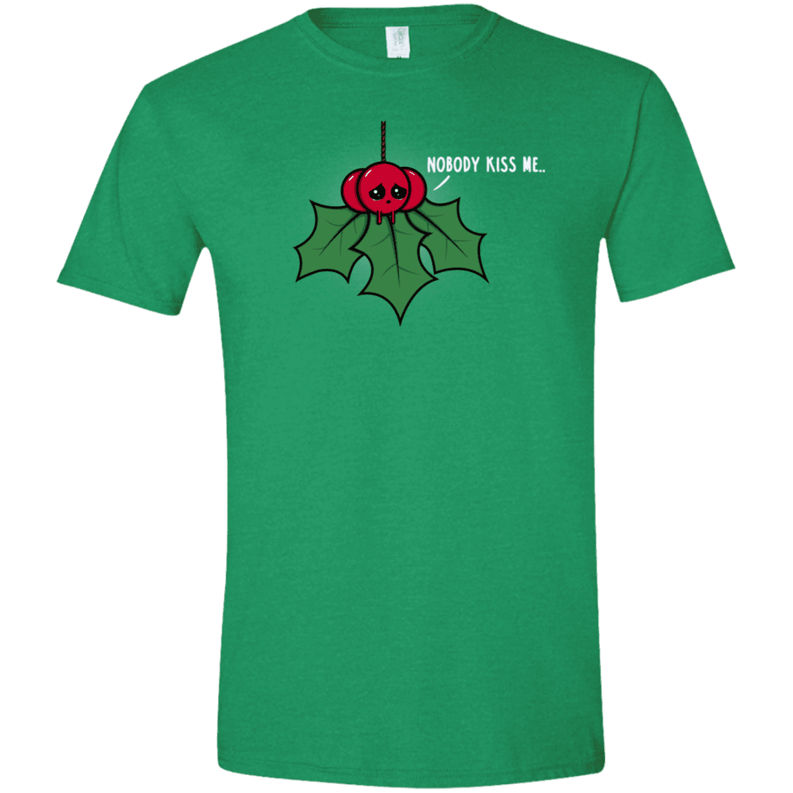 T-Shirts Heather Irish Green / S Nobody Kiss Me Men's Semi-Fitted Softstyle