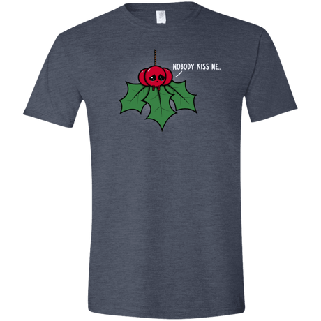 T-Shirts Heather Navy / S Nobody Kiss Me Men's Semi-Fitted Softstyle