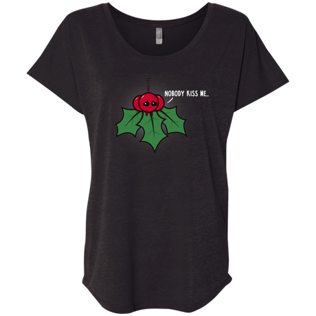 T-Shirts Vintage Black / X-Small Nobody Kiss Me Triblend Dolman Sleeve