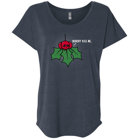 T-Shirts Vintage Navy / X-Small Nobody Kiss Me Triblend Dolman Sleeve