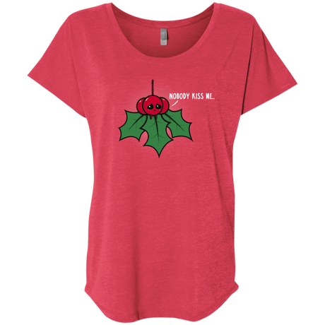 T-Shirts Vintage Red / X-Small Nobody Kiss Me Triblend Dolman Sleeve