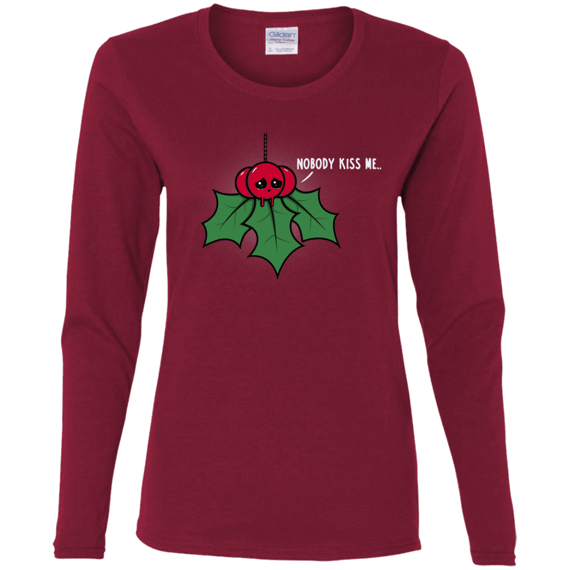 T-Shirts Cardinal / S Nobody Kiss Me Women's Long Sleeve T-Shirt