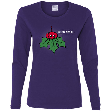 T-Shirts Purple / S Nobody Kiss Me Women's Long Sleeve T-Shirt