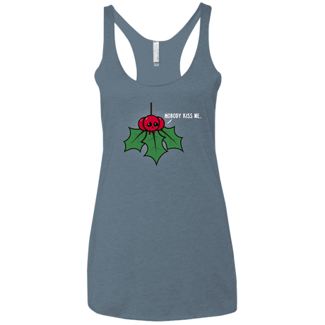T-Shirts Indigo / X-Small Nobody Kiss Me Women's Triblend Racerback Tank