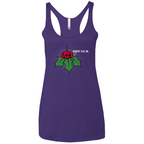 T-Shirts Purple Rush / X-Small Nobody Kiss Me Women's Triblend Racerback Tank