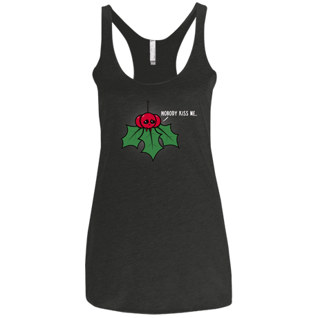 T-Shirts Vintage Black / X-Small Nobody Kiss Me Women's Triblend Racerback Tank