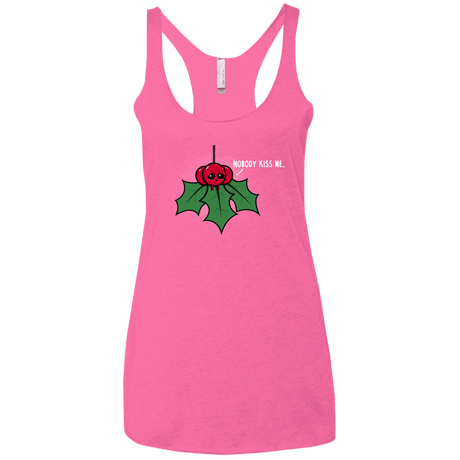 T-Shirts Vintage Pink / X-Small Nobody Kiss Me Women's Triblend Racerback Tank