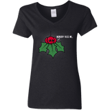 T-Shirts Black / S Nobody Kiss Me Women's V-Neck T-Shirt