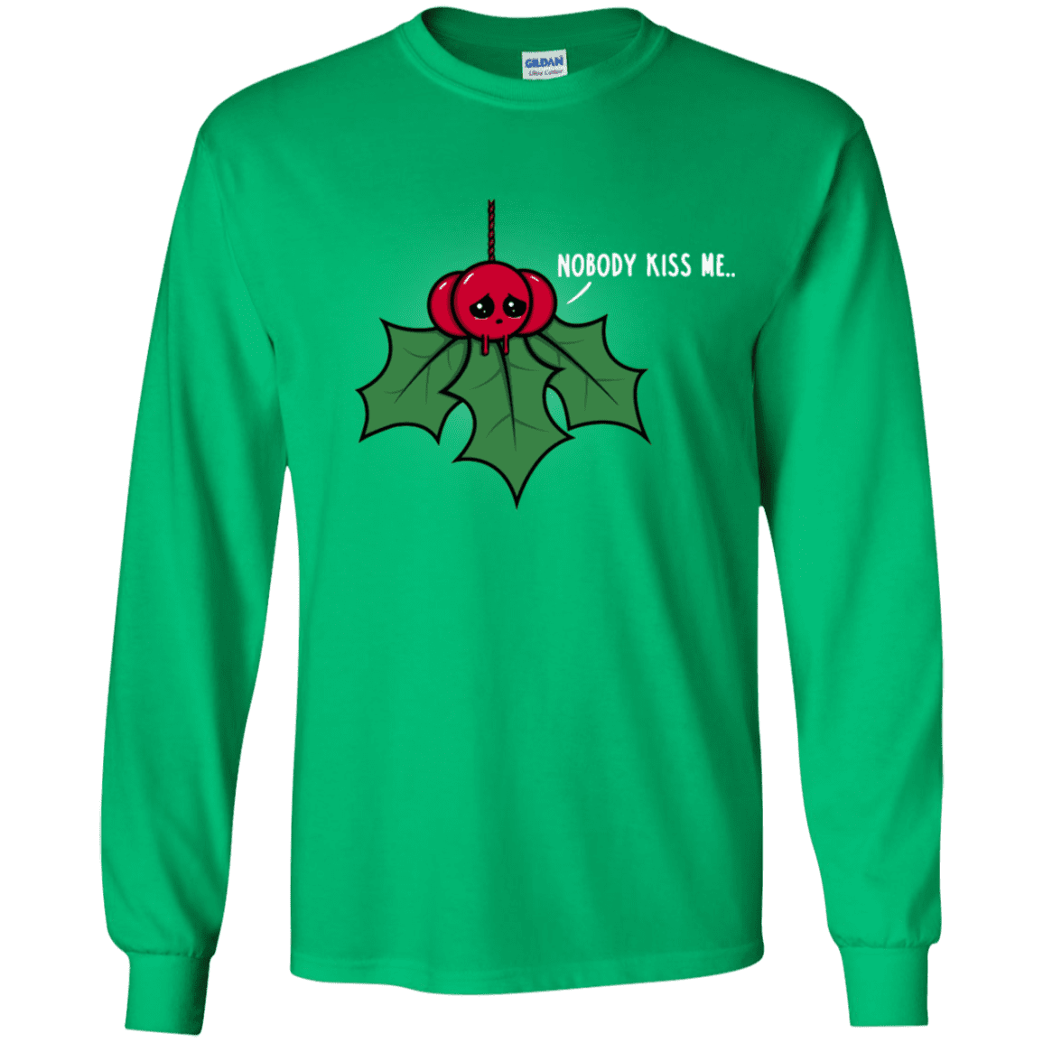 T-Shirts Irish Green / YS Nobody Kiss Me Youth Long Sleeve T-Shirt