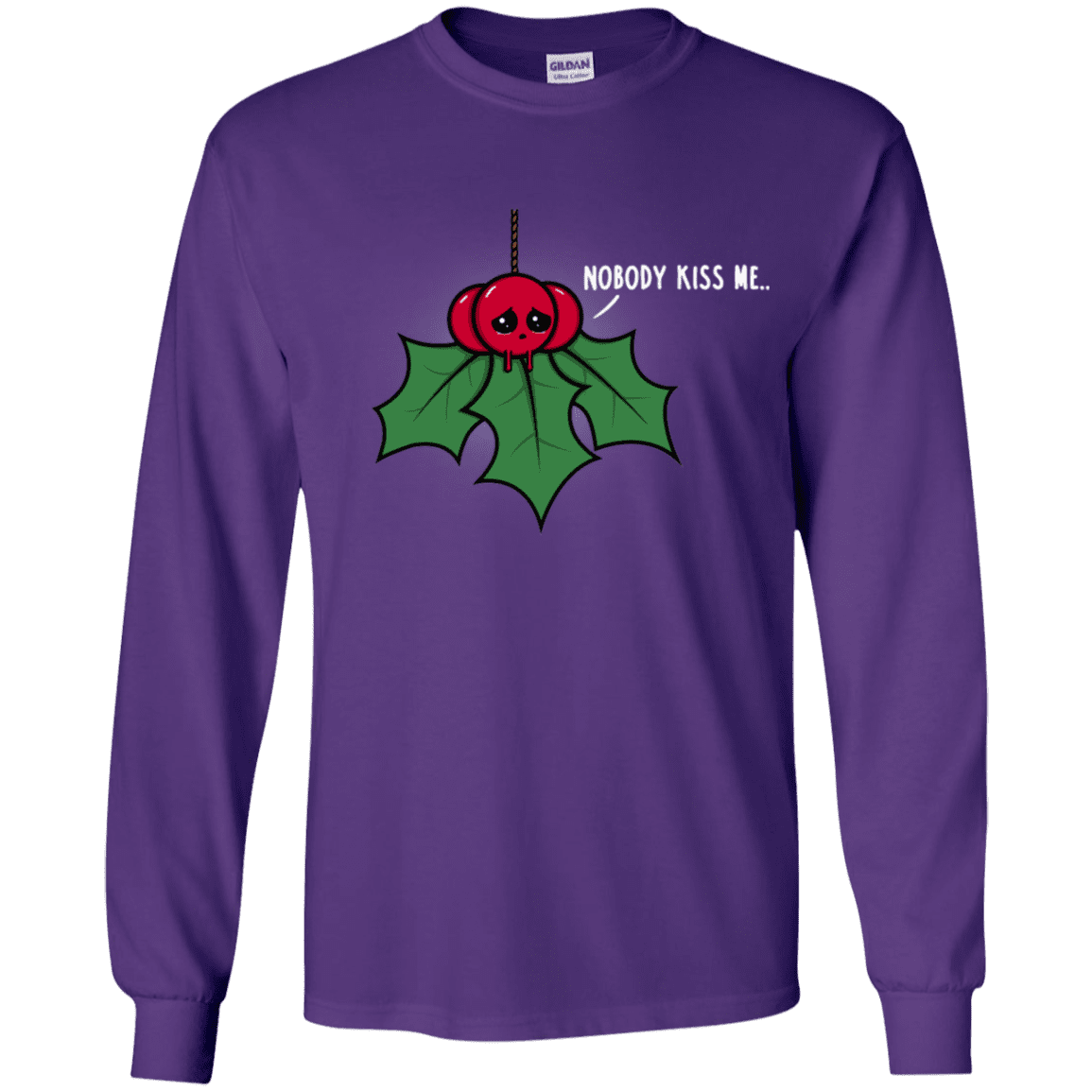 T-Shirts Purple / YS Nobody Kiss Me Youth Long Sleeve T-Shirt