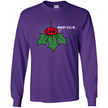 T-Shirts Purple / YS Nobody Kiss Me Youth Long Sleeve T-Shirt