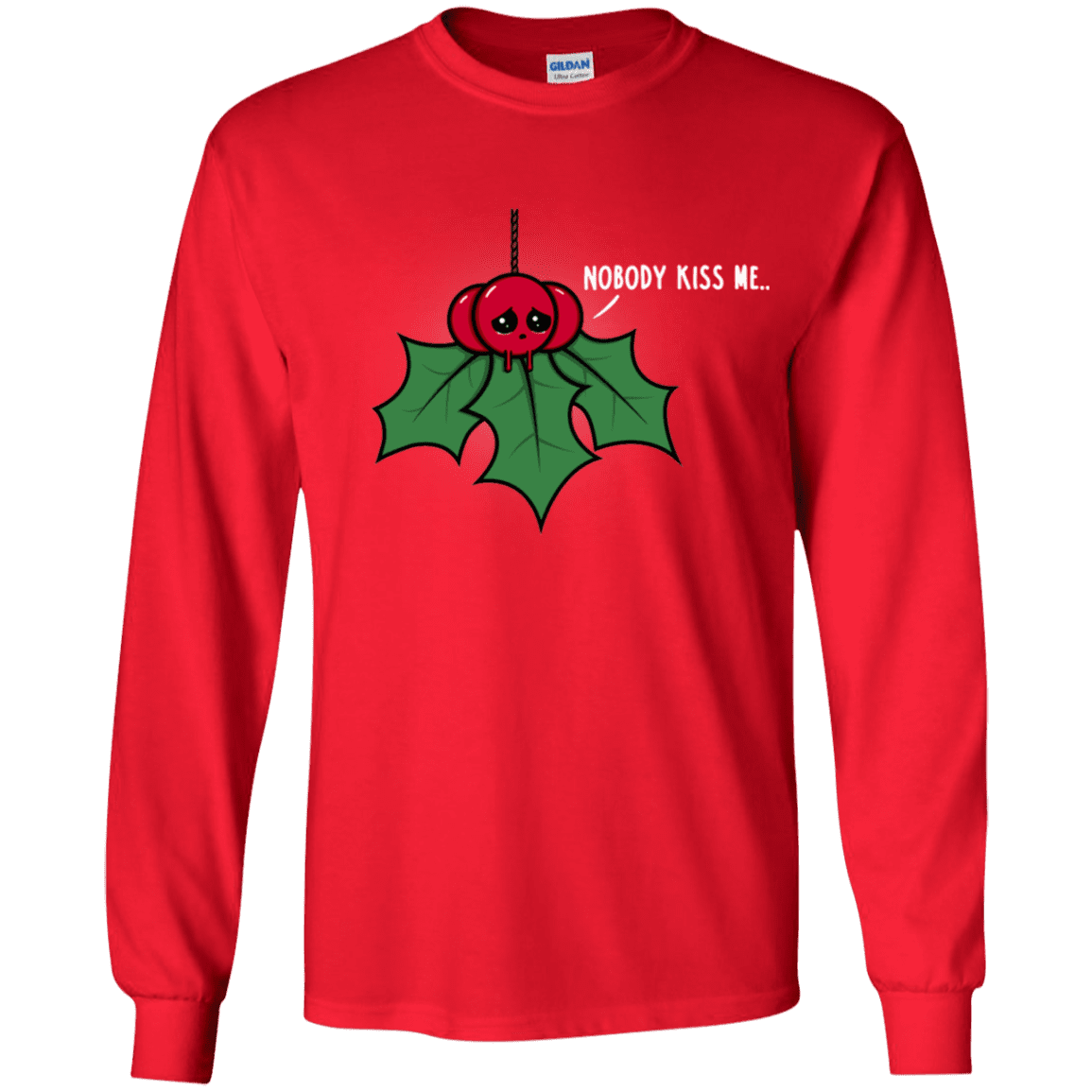 T-Shirts Red / YS Nobody Kiss Me Youth Long Sleeve T-Shirt