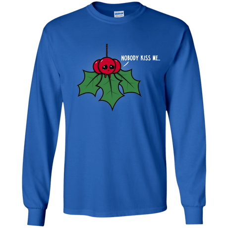 T-Shirts Royal / YS Nobody Kiss Me Youth Long Sleeve T-Shirt