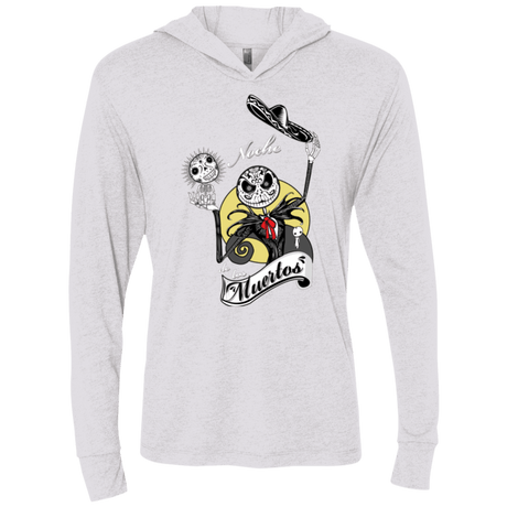 T-Shirts Heather White / X-Small Noche de los Muertos Triblend Long Sleeve Hoodie Tee