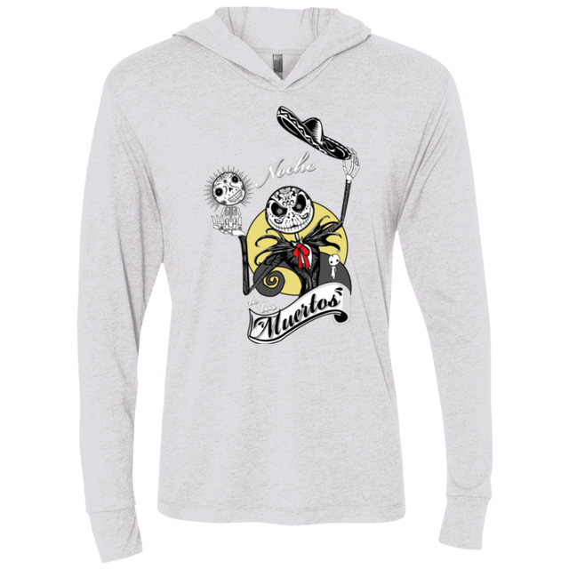 T-Shirts Heather White / X-Small Noche de los Muertos Triblend Long Sleeve Hoodie Tee