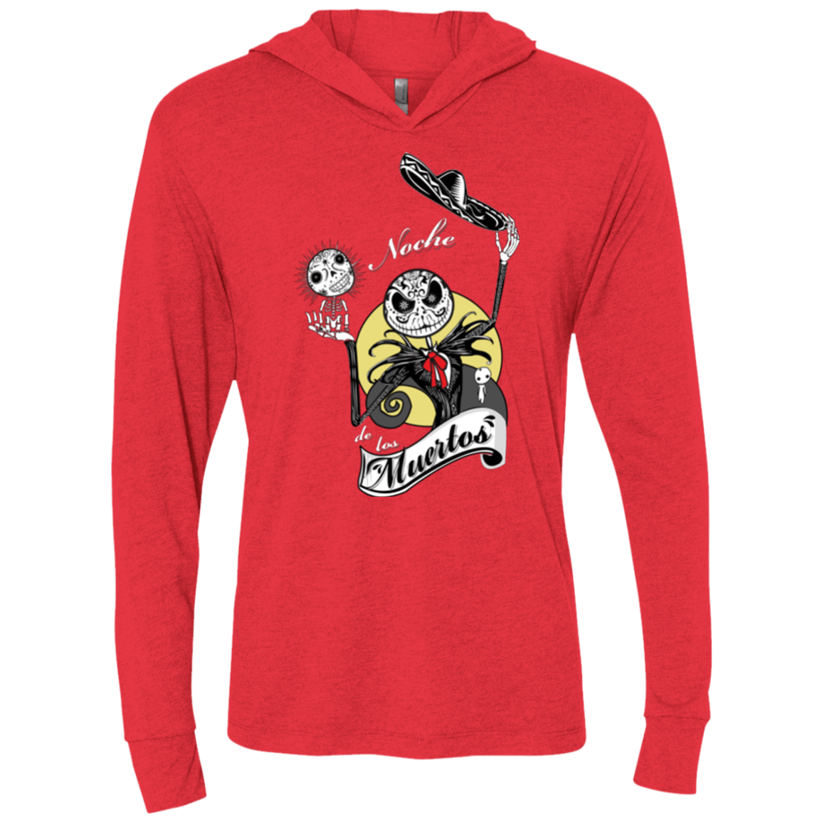 T-Shirts Vintage Red / X-Small Noche de los Muertos Triblend Long Sleeve Hoodie Tee