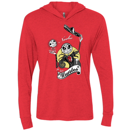T-Shirts Vintage Red / X-Small Noche de los Muertos Triblend Long Sleeve Hoodie Tee