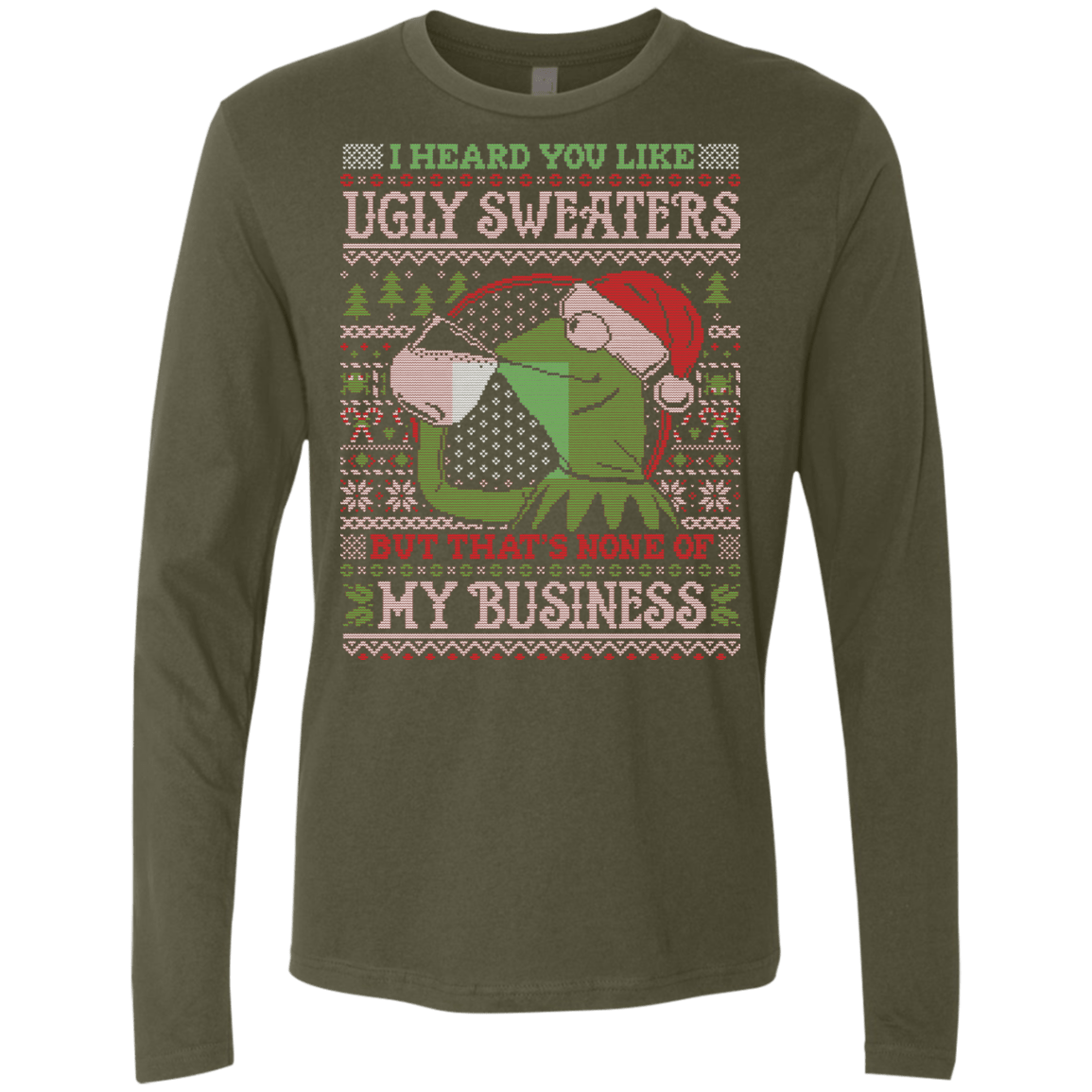 T-Shirts Military Green / Small None Business Men's Premium Long Sleeve