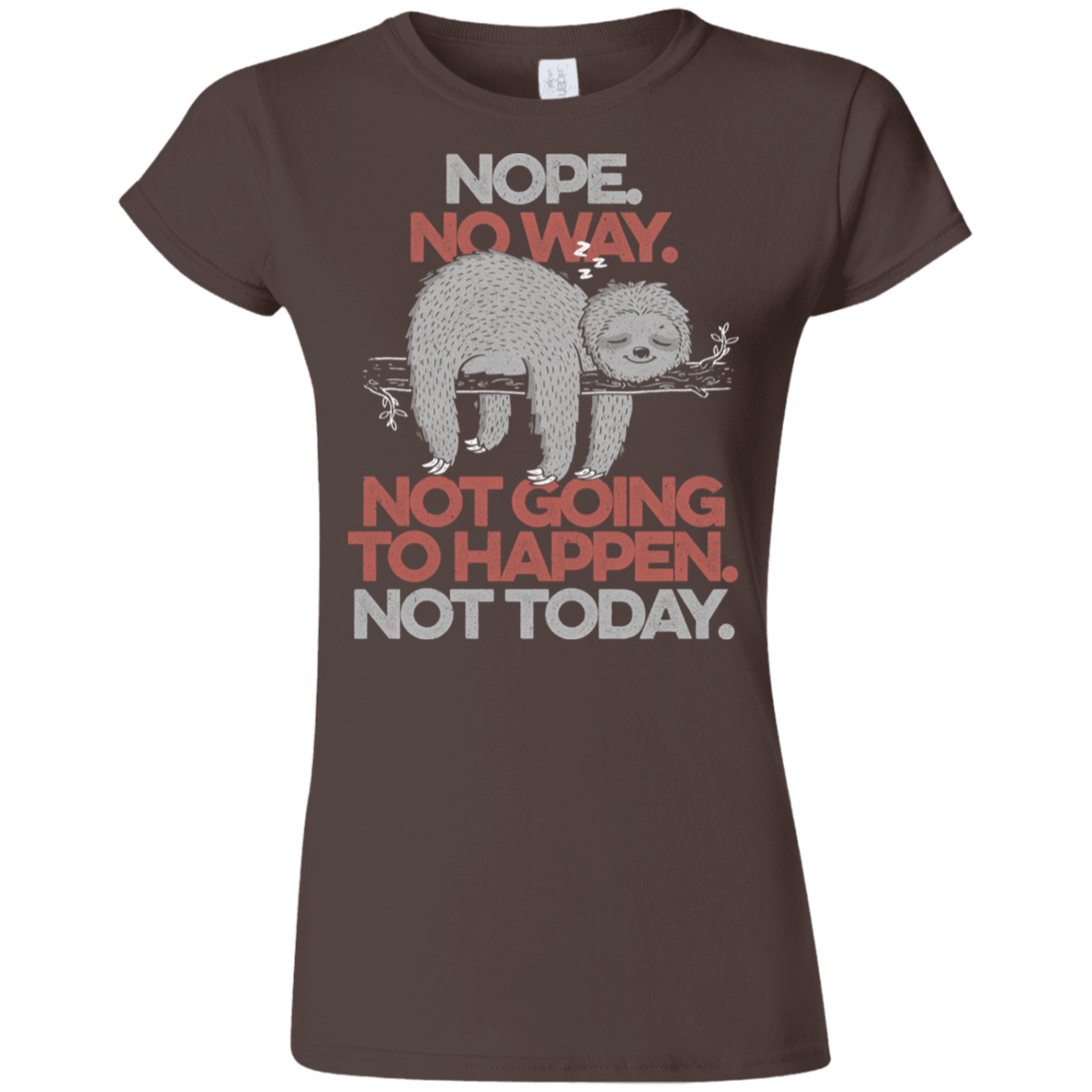 T-Shirts Dark Chocolate / S Nope No Way Junior Slimmer-Fit T-Shirt