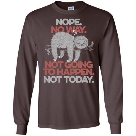 T-Shirts Dark Chocolate / S Nope No Way Men's Long Sleeve T-Shirt