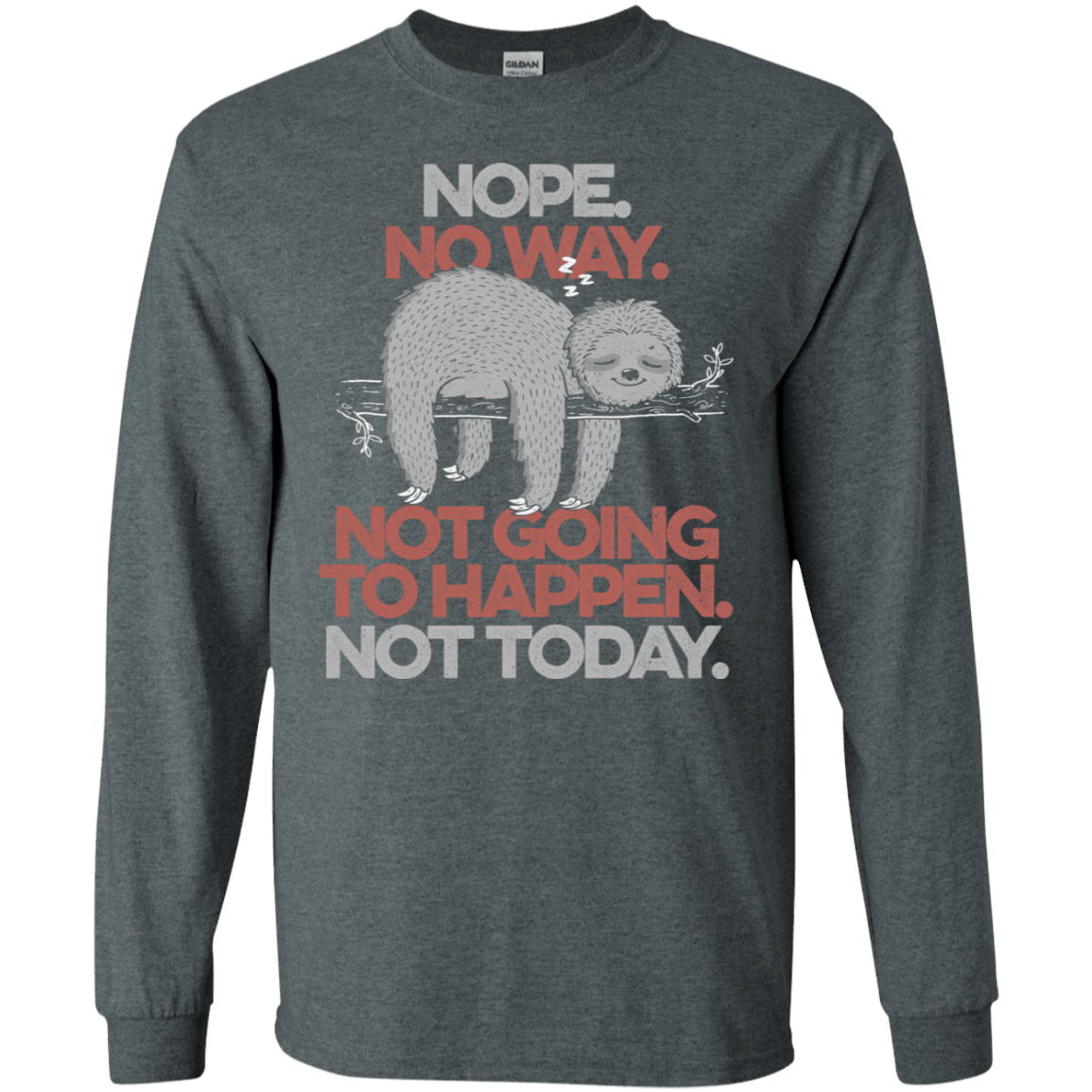 T-Shirts Dark Heather / S Nope No Way Men's Long Sleeve T-Shirt