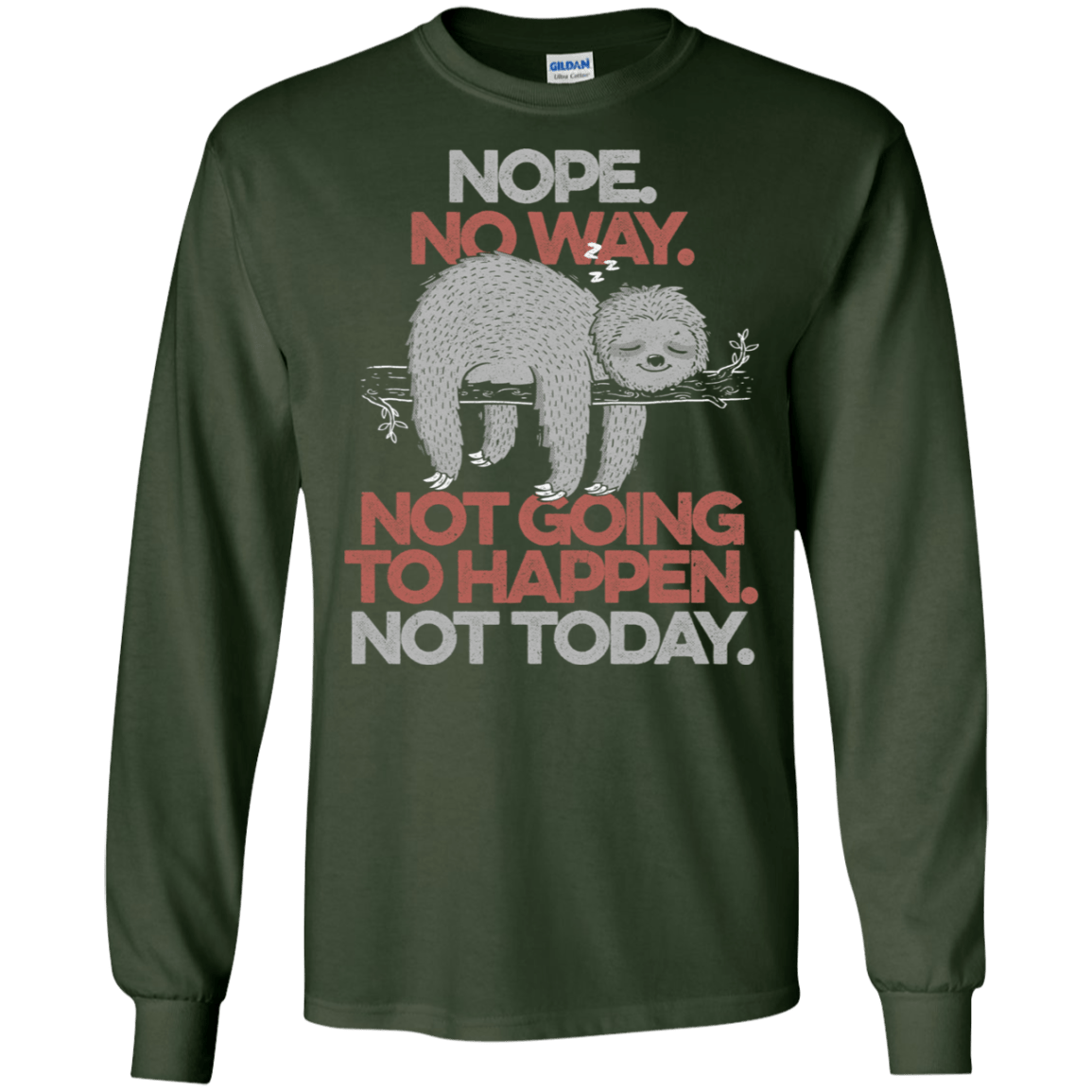 T-Shirts Forest Green / S Nope No Way Men's Long Sleeve T-Shirt