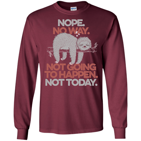 T-Shirts Maroon / S Nope No Way Men's Long Sleeve T-Shirt