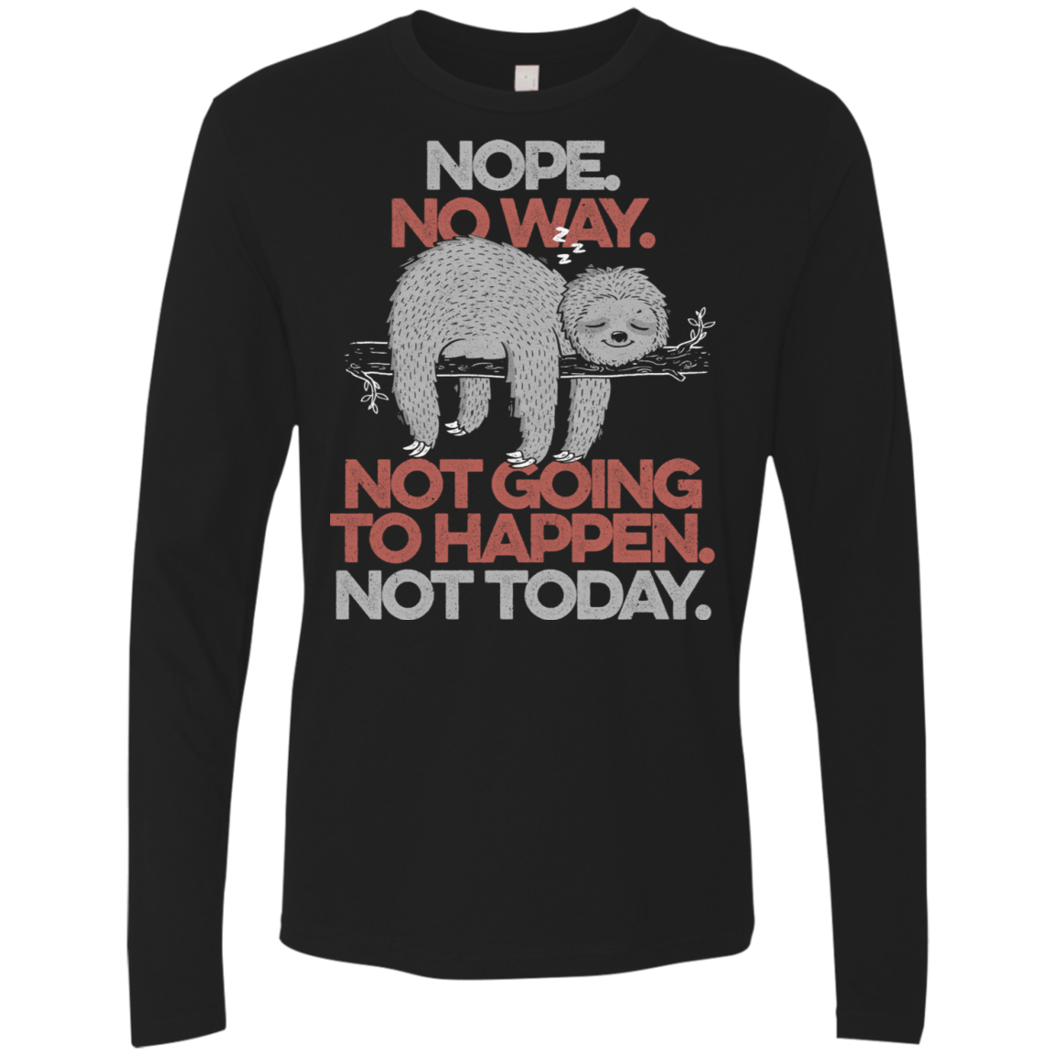 T-Shirts Black / S Nope No Way Men's Premium Long Sleeve