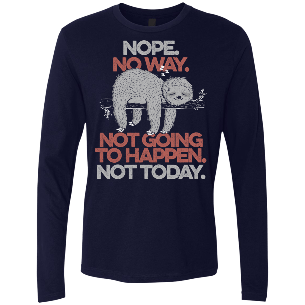 T-Shirts Midnight Navy / S Nope No Way Men's Premium Long Sleeve