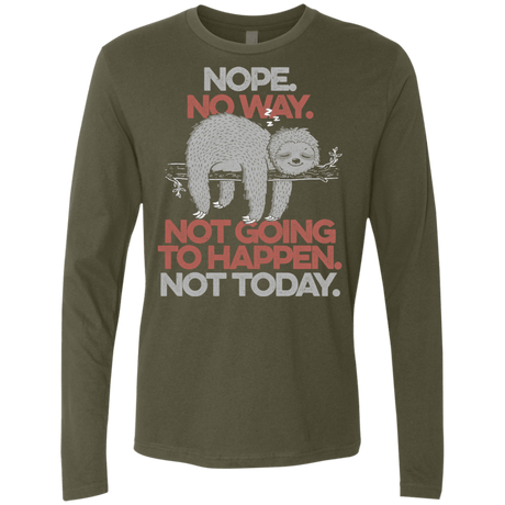 T-Shirts Military Green / S Nope No Way Men's Premium Long Sleeve