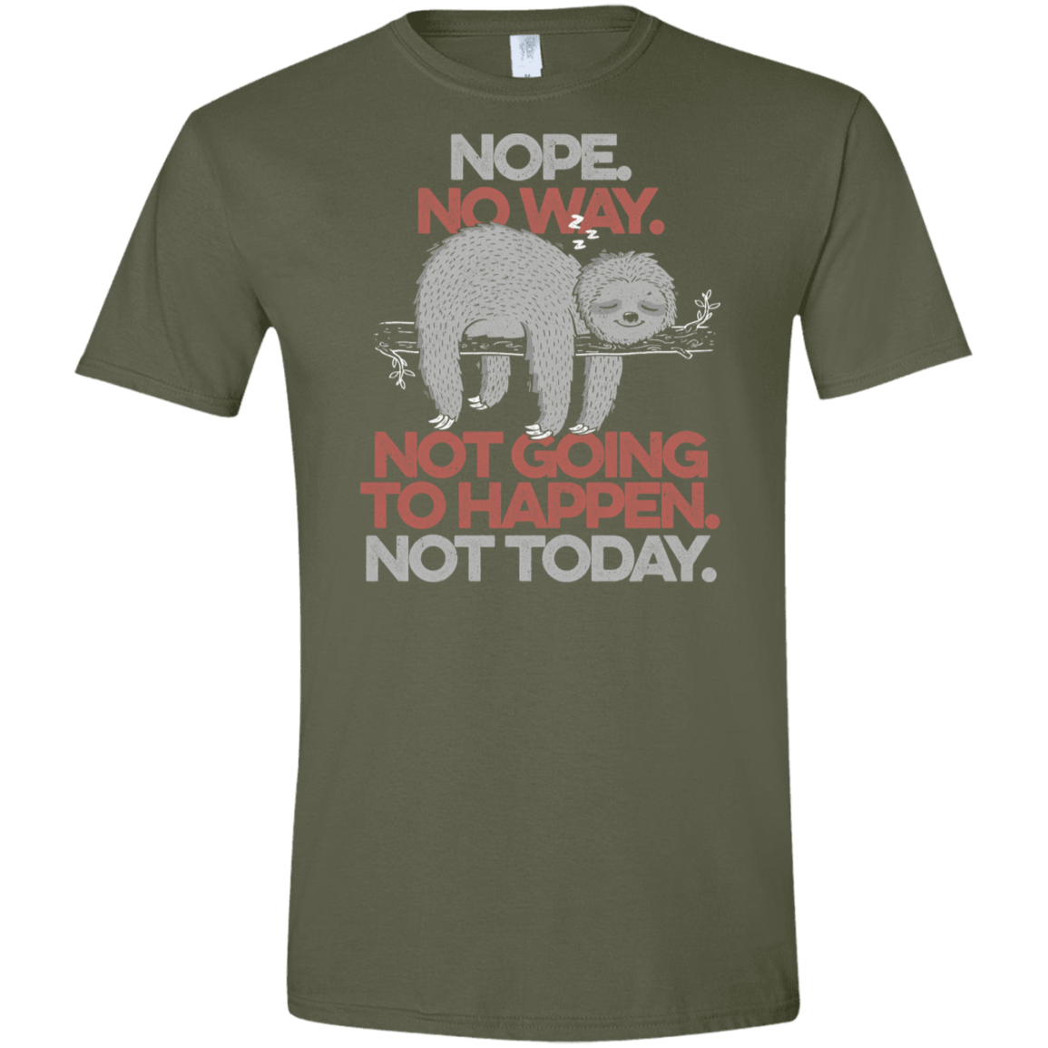 T-Shirts Military Green / S Nope No Way Men's Semi-Fitted Softstyle