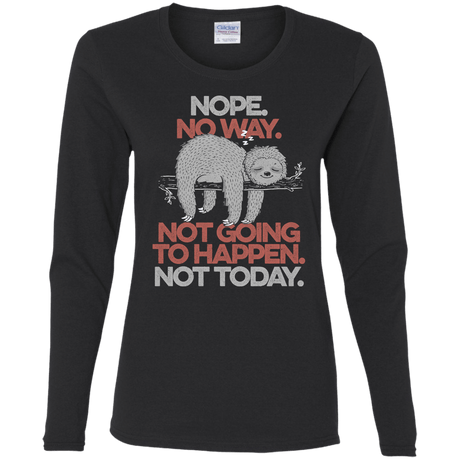 T-Shirts Black / S Nope No Way Women's Long Sleeve T-Shirt