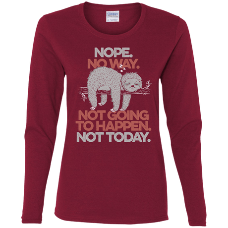 T-Shirts Cardinal / S Nope No Way Women's Long Sleeve T-Shirt