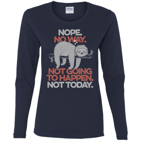 T-Shirts Navy / S Nope No Way Women's Long Sleeve T-Shirt