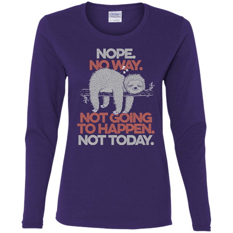 T-Shirts Purple / S Nope No Way Women's Long Sleeve T-Shirt