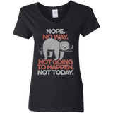 T-Shirts Black / S Nope No Way Women's V-Neck T-Shirt