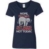 T-Shirts Navy / S Nope No Way Women's V-Neck T-Shirt