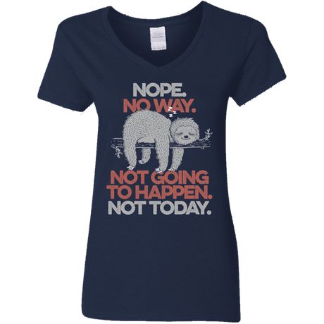 T-Shirts Navy / S Nope No Way Women's V-Neck T-Shirt